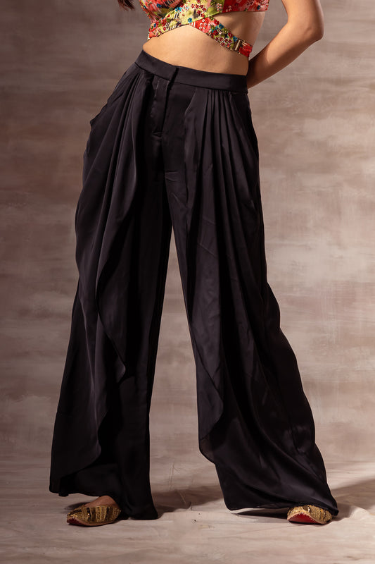 Black Draped Trousers