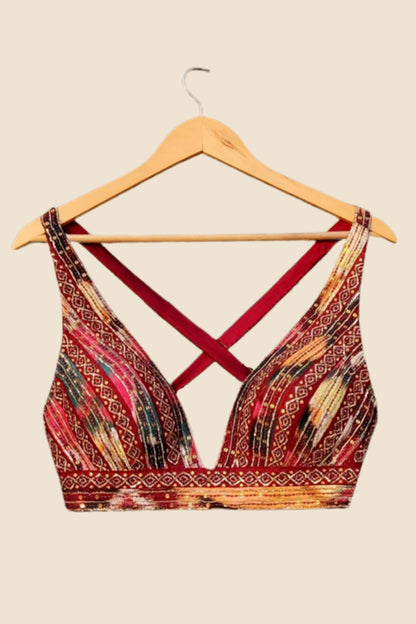 Ikat Raw Silk Bralette