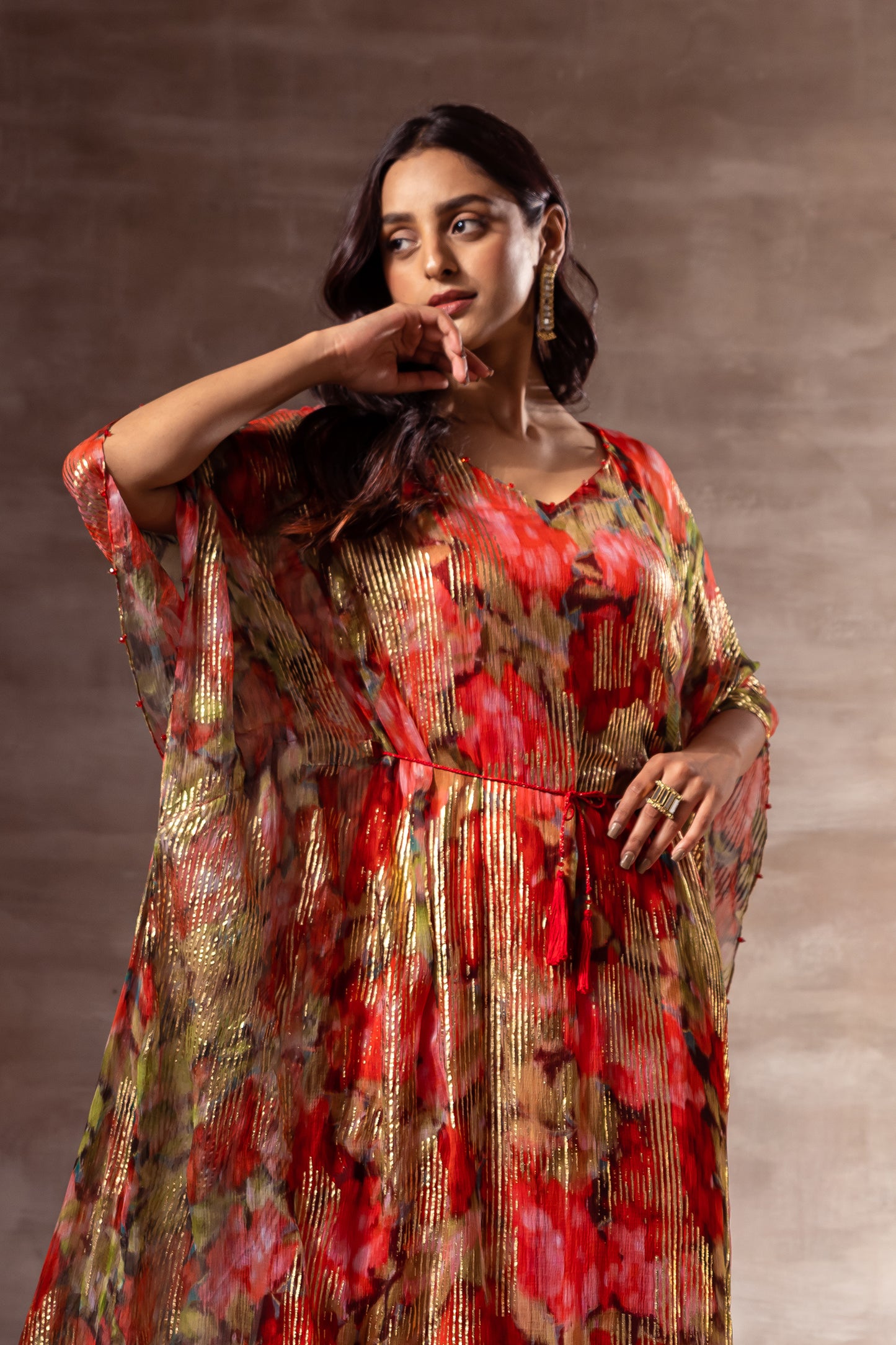 Red Rose Kaftaan Dress