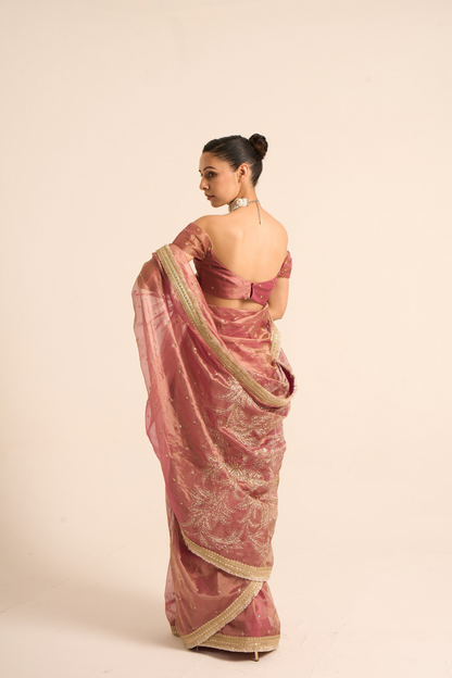 Sunehri Tissue Saree