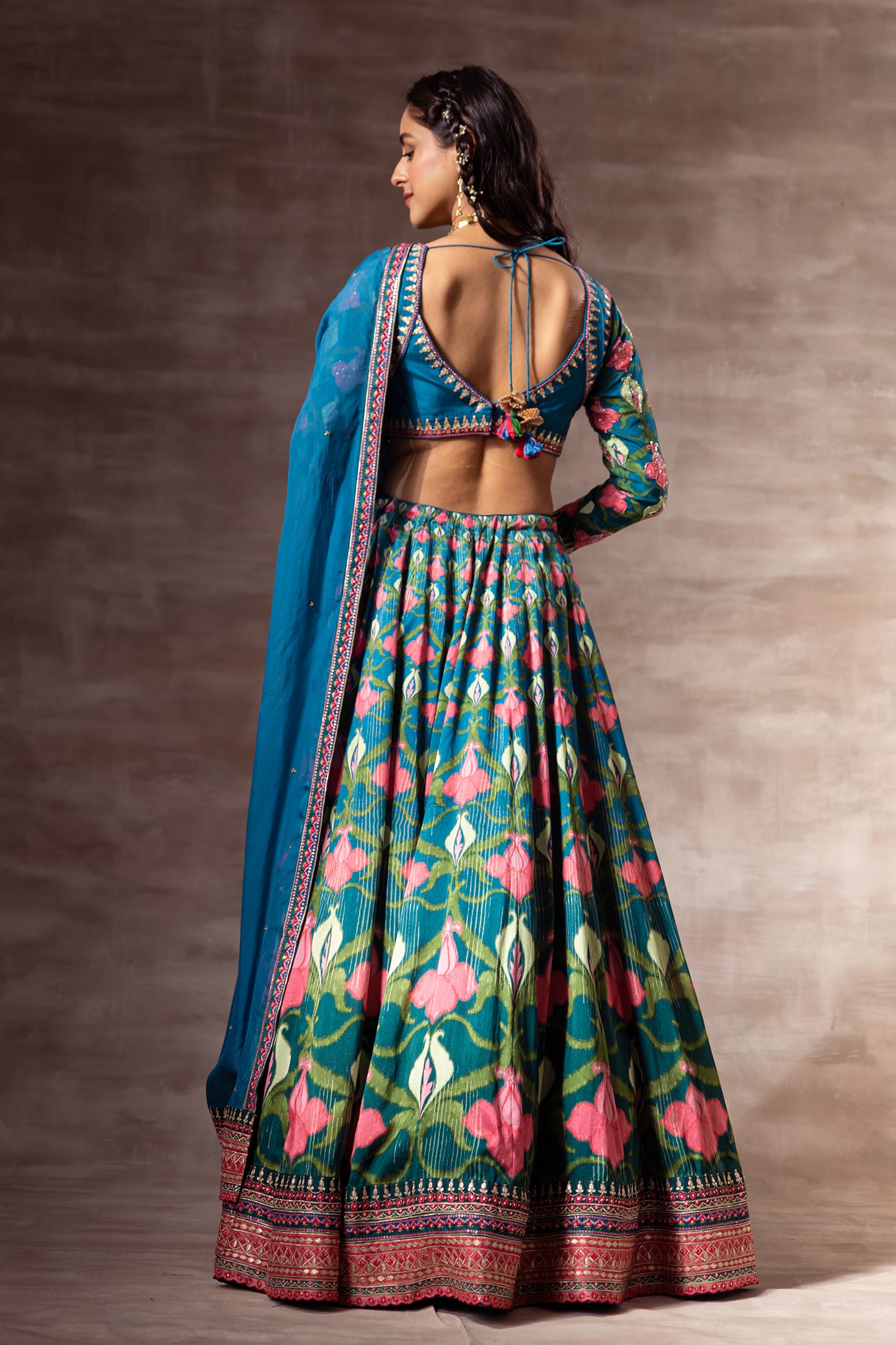 Lotus Pond Print Lehenga