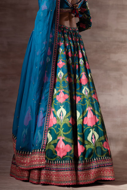 Lotus Pond Print Lehenga