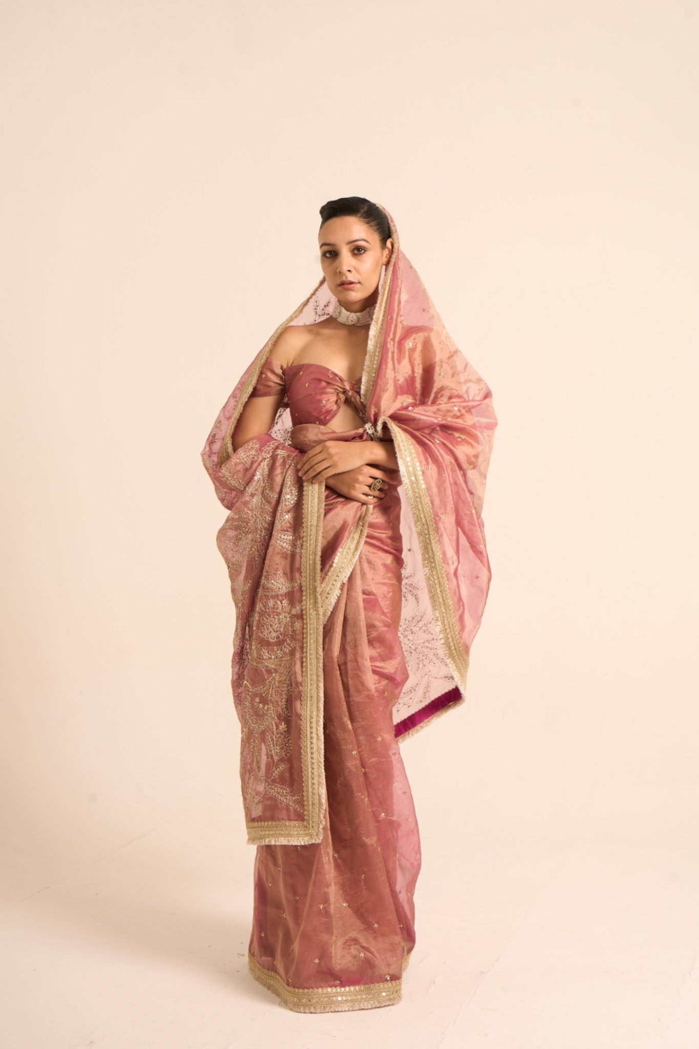 Sunehri Tissue Saree