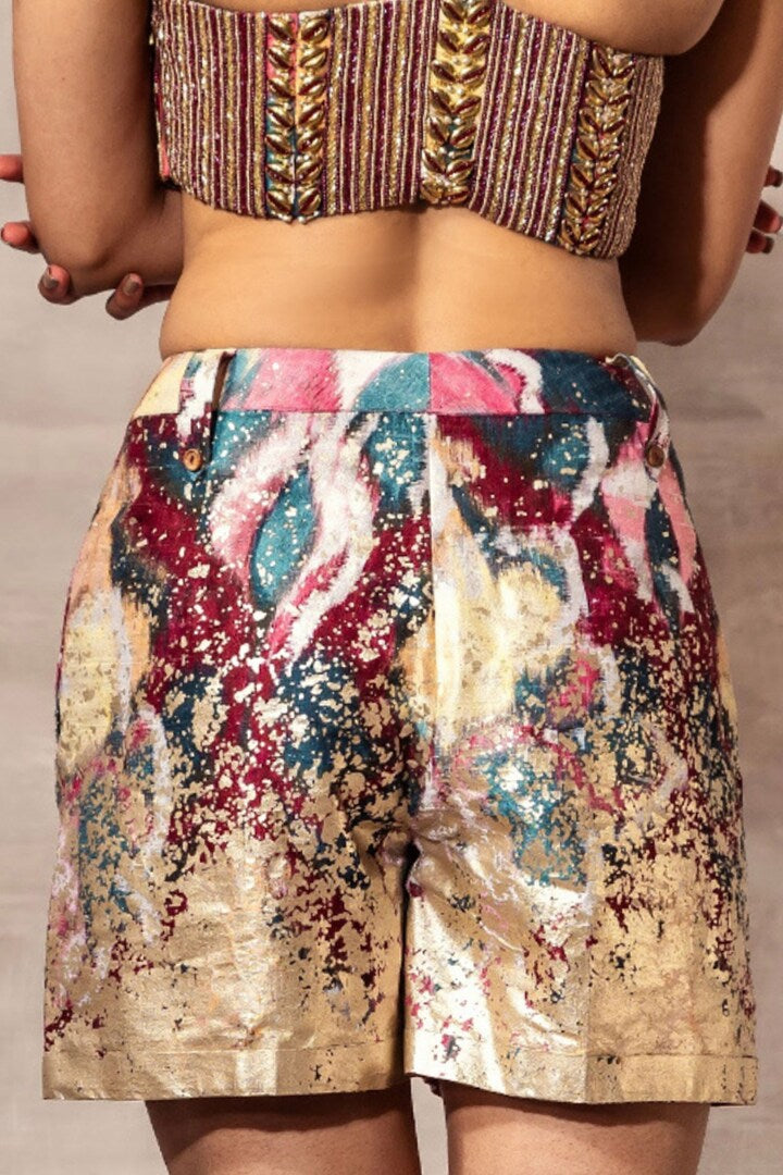 Ikat Raw Silk Shorts