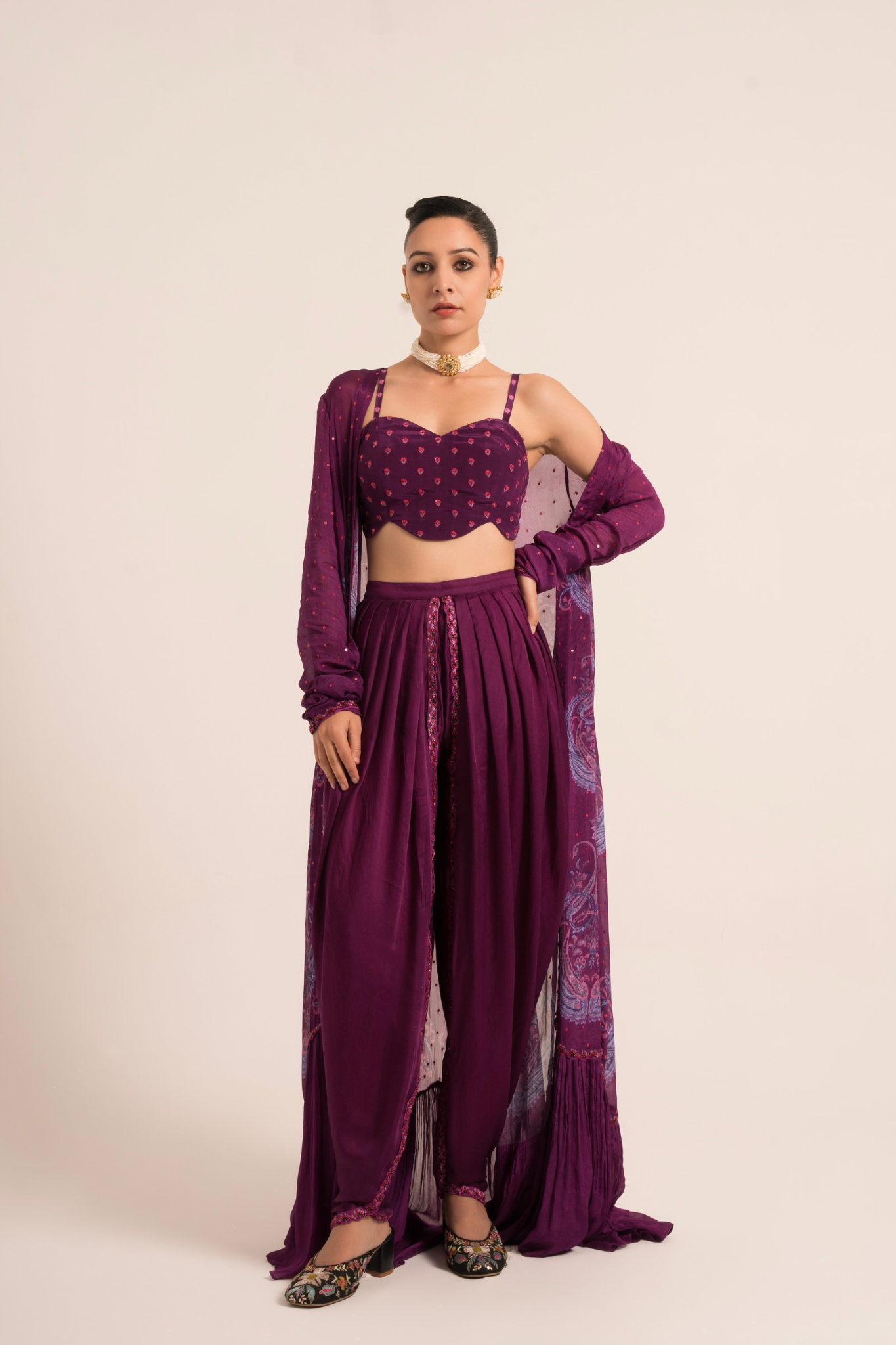 Jamani Cape Dhoti Set